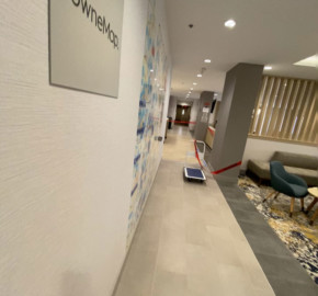 hotel with new paint in lobby